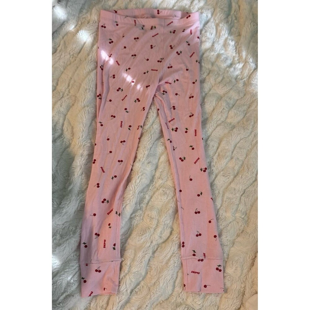 Skims Kids Soft Lounge Sleep Pants | Cherries | Size 8